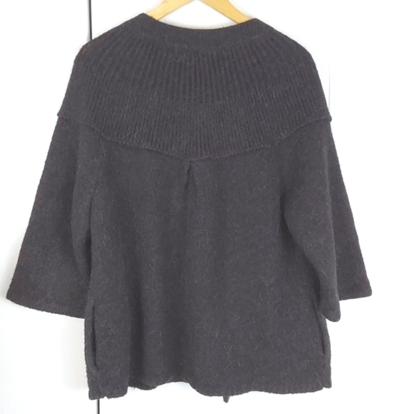 Kenar Womens Black Alpaca Sweater Cardigan Warm Pockets Neutral Sz.1X - Picture 6 of 11